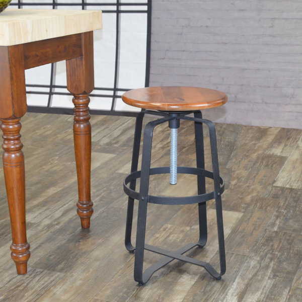 Williston Trumpeters Swivel Solid Wood Adjustable Height Bar